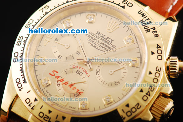 Rolex Daytona Oyster Perpetual Automatic Movement Gold Case and Golden Dial - Click Image to Close